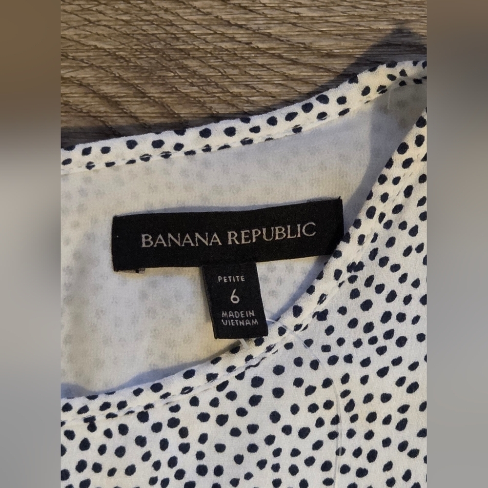 Banana Republic Black White Dot Puff Sleeve Mini Dress - Picture 5 of 8